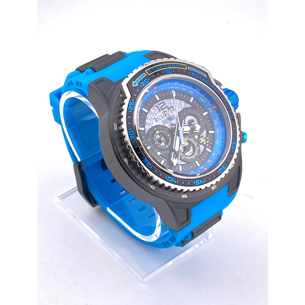 Men's INVICTA Aviator Crosswind Wrist Watch 44345 Chronograph Quartz Black Blue